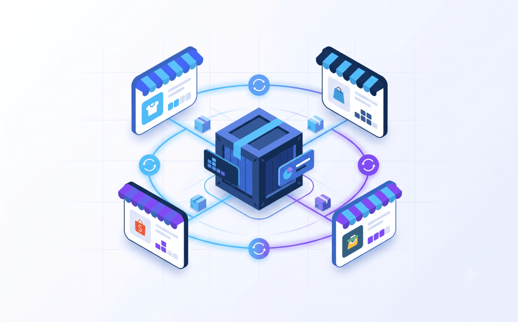 Ilustrasi cara kelola stok di banyak marketplace sekaligus