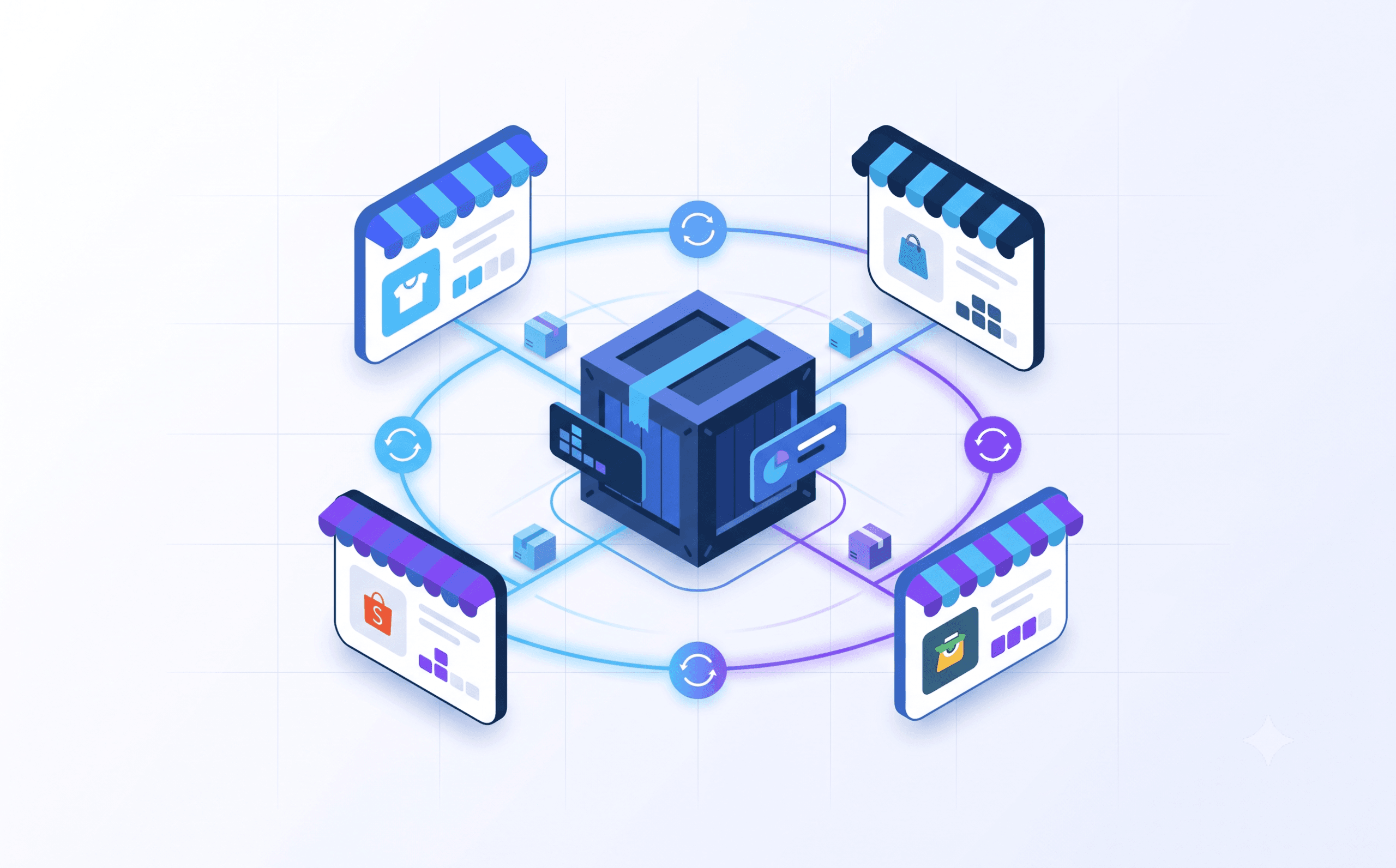 Ilustrasi cara kelola stok di banyak marketplace sekaligus